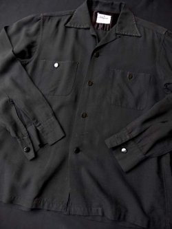 画像1: 1950's　“ Pilgrim （ピルグリム） ”　ループカラーシャツ ブラック （オープンシャツ ブラック ）