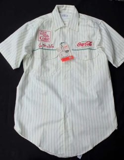 画像1: 1970's　DEAD STOCK　“ Lee ” × “ Coca cola （ Fishtail logo ） ”　ワークシャツ