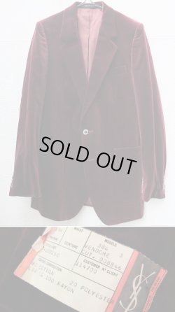 画像1: 1970's DEAD STOCK “ イヴ・サンローラン （ Yves Saint LAURENT ） ” ベルベットJK MAROON