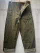 1956's BRITISH ARMY / GREEN DENIM TROUSERS (OVERALLS) / Size 7