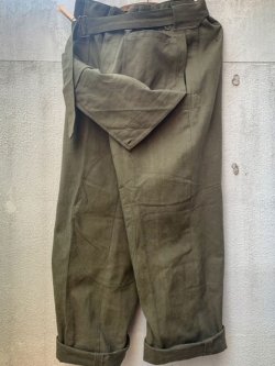 画像1: 1950's〜 DEAD STOCK / FRENCH ARMY APRON PANTS / MOTORCYCLE PANTS (1)