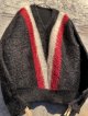 1960's “ LONG-FURRED ” MOHAIR KNIT SWEATER / BLACK×RED×WHITE / VERY MINT CONDITION