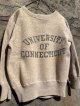 1940's “ UNIVERSITY OF CONNECTICUT ” / DOUBLE V SWEAT（染み込みプリント）