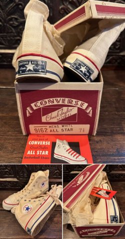 画像1: 1960's DEAD STOCK “ CONVERSE ” “ CHUCK TAYLOR（チャックテイラー） / 3 STAR（横並び3つ星） ” / NAT HI / W. BOX & ORIGINAL CARD