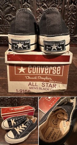 画像1: 1960's DEAD STOCK “ CONVERSE ” “ CHUCK TAYLOR（チャックテイラー） / 3 STAR（横並び3つ星） ” / BLK OX 7 / W. BOX
