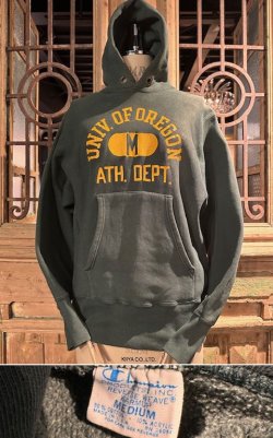 画像1: 1970's “ CHAMPION / 単色タグ（青タン） ” “ UNIV. OF OREGON ” / REVERSE WEAVE SWEAT PARKA / GRN