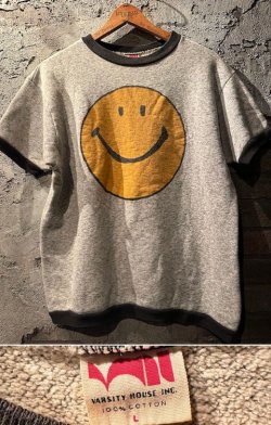 画像1: 1960's “ SMILE（スマイル） ” S/S PRINT SWEAT / GRAY × BLACK TRIM / VERY MINT CONDTION