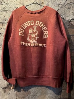 画像1: 1960's “ DO UNTO OTHERS... ” PRINT SWEAT / BROWN / ALMOST DEAD STOCK