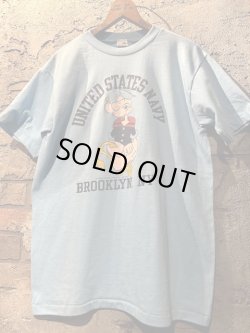 画像1: 1980's DEAD STOCK “ UNITED STATES NAVY / BROOKLYN,NY ” POPEYE（ポパイ） TEE / LIGHT BLUE