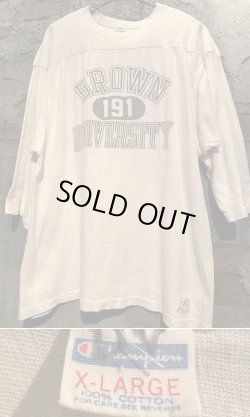 画像1: 1970's “ CHAMPION（チャンピオン） / バータグ ” “ BROWN UNIVERSITY ” FOOTBALL Tee / WHITE
