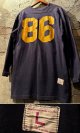 1960's “ CHAMPION（チャンピオン） / タタキタグ ” “ 86 ” FOOTBALL Tee（両面プリント） / NAVY