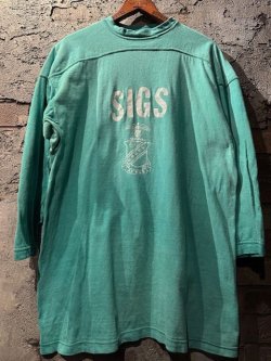 画像1: 〜1970's “ SIGS / AEKAB（KAPPA SIGMA） ” FOOTBALL Tee（両面プリント） / MINT GREEN