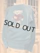 1960's “ WISCONSIN UNIVERCITY ” / FLOCKY PRINT SWEAT / TURQUOISE BLUE