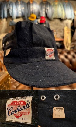 画像1: 1950's〜 DEAD STOCK “ Carhartt（カーハート） ” DENIM WORK CAP / W.TICKET / 【 SPECIAL COLLECTIBLE PIECES 】