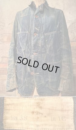 画像1: LATE 1910's 〜 1920's “ Scowcroft's Never Rip / JOHN SCOWCROFT & SONS CO. ” DENIM CHORE JACKET（COVERALLS） / W.CHIN STRAP