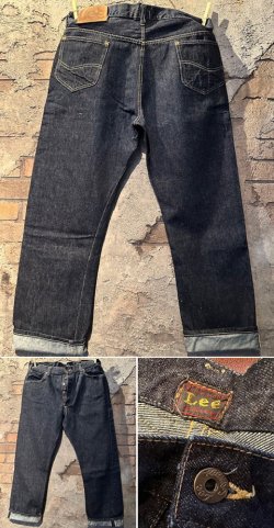 画像1: 1944's〜 “ Lee COWBOY ” 101B MODEL / “ LEFT LEATHER PATCH（左パッチ） / RIGHT-HAND（右綾） DENIM ” / VERY MINT CONDITION