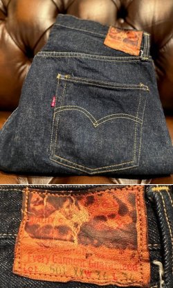 画像1: 1950's LEVI'S（リーバイス） “ 501XX（ダブルエックス） ” / 1954〜1955年 センターオフセット 最終レザーパッチモデル / SUPER MINT CONDITION