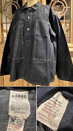 画像1: 1933〜1935’s DEAD STOCK / US-ARMY（M-35 / WITH “ NRA ” TAG） / DENIM PULLOVER SHIRT（JKT）