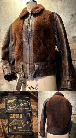 画像1: 1930's “ LASKINLAMB ” / HORSEHIDE LEATHER × MOUTON BOA / GRIZZLY JACKET（熊ジャン）