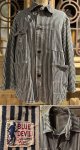 1930's “ BLUE DEVIL ” / “ HICKORY STRIPE（EXPRESS STRIPE） ” CHORE JACKET（COVERALLS） 【 機関車ボタン 】 / W.CHIN STRAP (2)