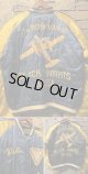 1950's “ BLACK KNIGHTS KOREA ” SOUVENIR JKT / W. “ 17th BOMB WING ” / BLUE & YELLOW × BLACK & YELLOW SATIN SKA-JKT / ALMOST DEAD STOCK