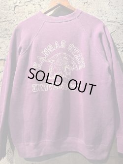 画像1: 1960's “ KANSAS STATE UNIVERSITY ” / 【 SUN FADE PURPLE 】 × WHT PRINT SWEAT / MINT CONDTION