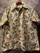 1940's “ ANCHOR & UNDER THE SEA PATTERN ” / COTTON HAWAIIAN SHIRT / BEIGE