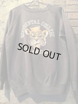 画像1: 1960's “ OCCIDENTAL COLLEGE / LOS ANGELES / TIGER ” / 【 SUN FADE NAVY（ナス紺） 】 × COLOR FLOCKY PRINT SWEAT / SUPER GOOD FADE