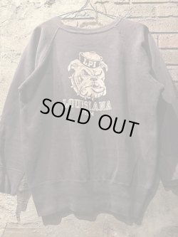 画像1: 〜1960's “ LOUISIANA TECH ” / 【 SUN FADE NAVY（ナス紺） 】 × COLOR FLOCKY PRINT SWEAT / SUPER GOOD FADE