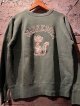 1960's “ MINNESOTA UNIVERSITY ” / GREEN × WHITE FLOCKY PRINT SWEAT / MINTY ＆ NICE FADE