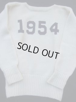 画像1: 1950’s　レタードセーター（レターマンセーター）　ホワイト