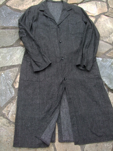限定商品発売中 【Special】30ー40年代　ブラックシャンブレーコート　ベルト付き！ ステンカラーコート