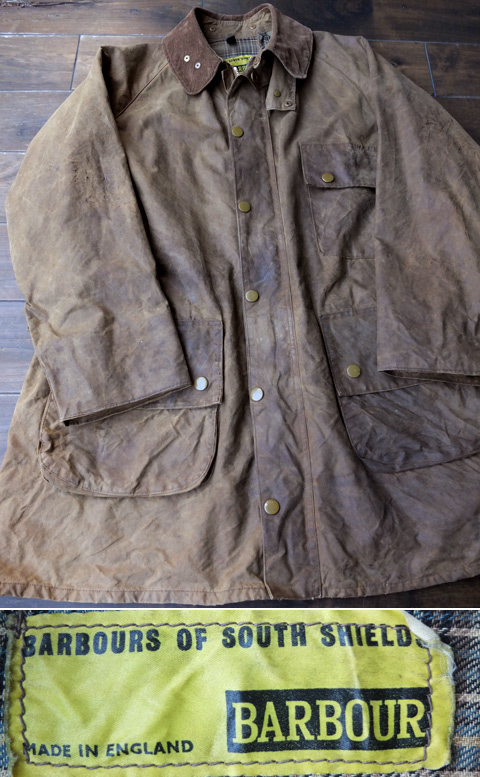 Barbour ソルウェイジッパー 70s 黄タグ バブアー首元から袖71cm