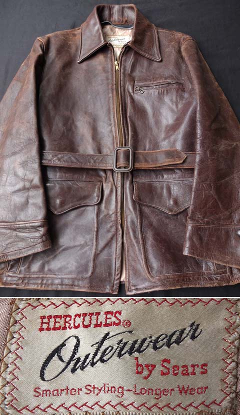 1940〜1950's “ HERCULES （ヘラクレス） ” ホースハイドレザー カーコート - CAPRi SHOP