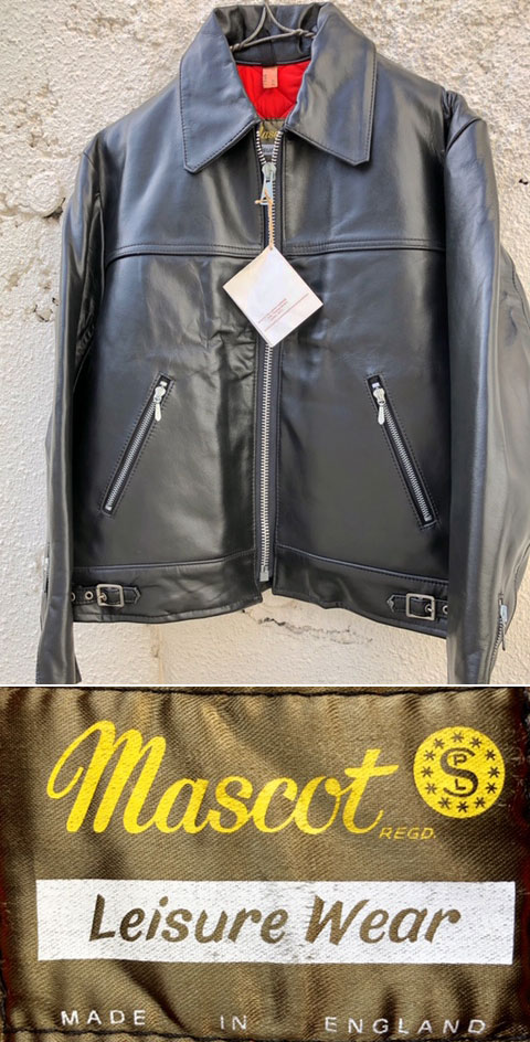 1970's DEAD STOCK “ Mascot (マスコット） / England ” BLACK SINGLE RIDERS JKT