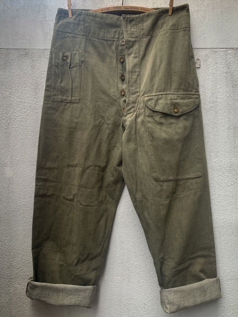 1950's BRITISH ARMY / GREEN DENIM TROUSERS (OVERALLS) / Size No.9 ...