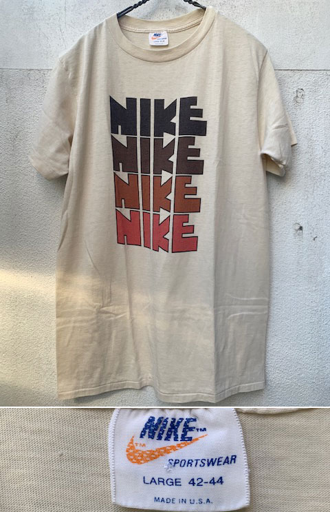 1970's NIKE（ナイキ） “ 4連 ゴツナイキ（オレンジタグ） ” Tシャツ BGE