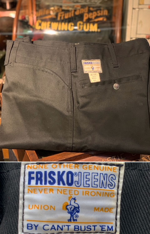 1960's 〜DEAD STOCK “ FRISKO JEENS（フリスコジーンズ） / CAN'T BUST'EM（キャントバステム） ” /  BLACK WORK PANTS