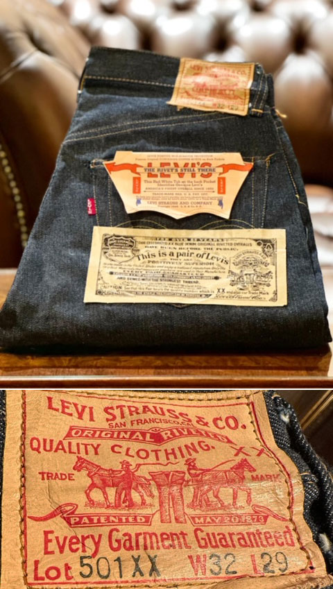 1950's DEAD STOCK LEVI'S(リーバイス） 501xx レザーパッチ（ギャラ