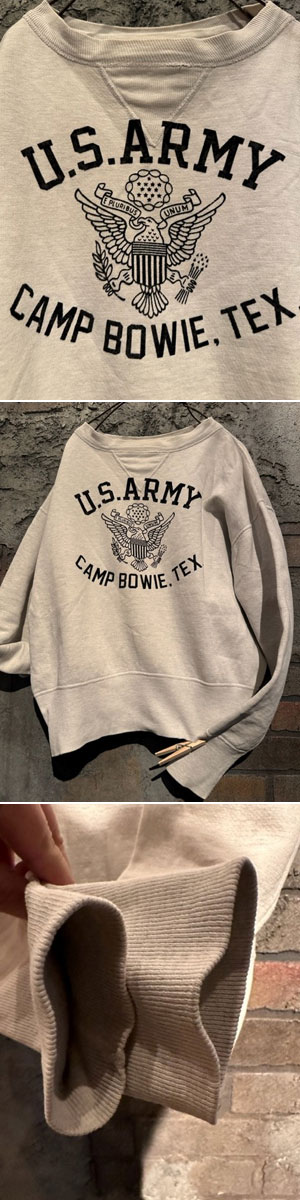 1950's U.S.ARMY / “ FRONT V ” / “ CAMP BOWIE, TEX ” PRINT SWEAT ...
