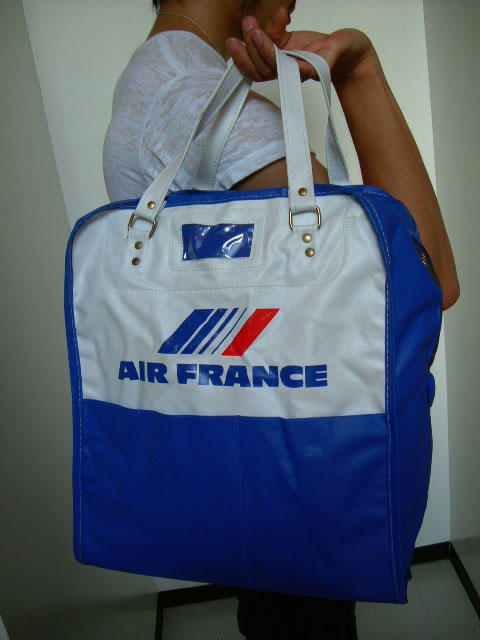 1970's デットストック AIR FRANCE(エールフランス) フライトバッグ ...