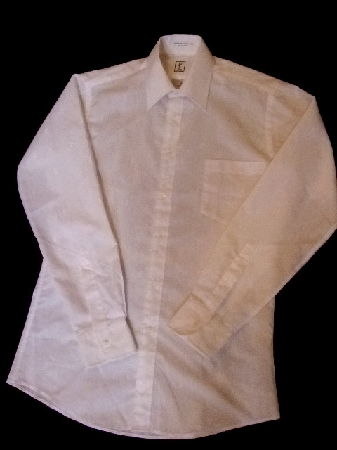 1980's “ イヴ・サンローラン （ Yves Saint LAURENT ） ” メンズ L/S ドレス シャツ ホワイト