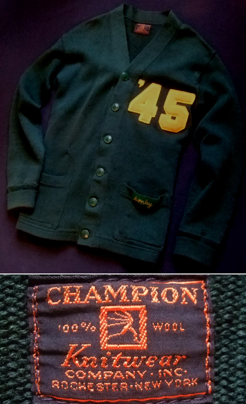 1940’s　チャンピオン　ランタグ　レタードカーディガン